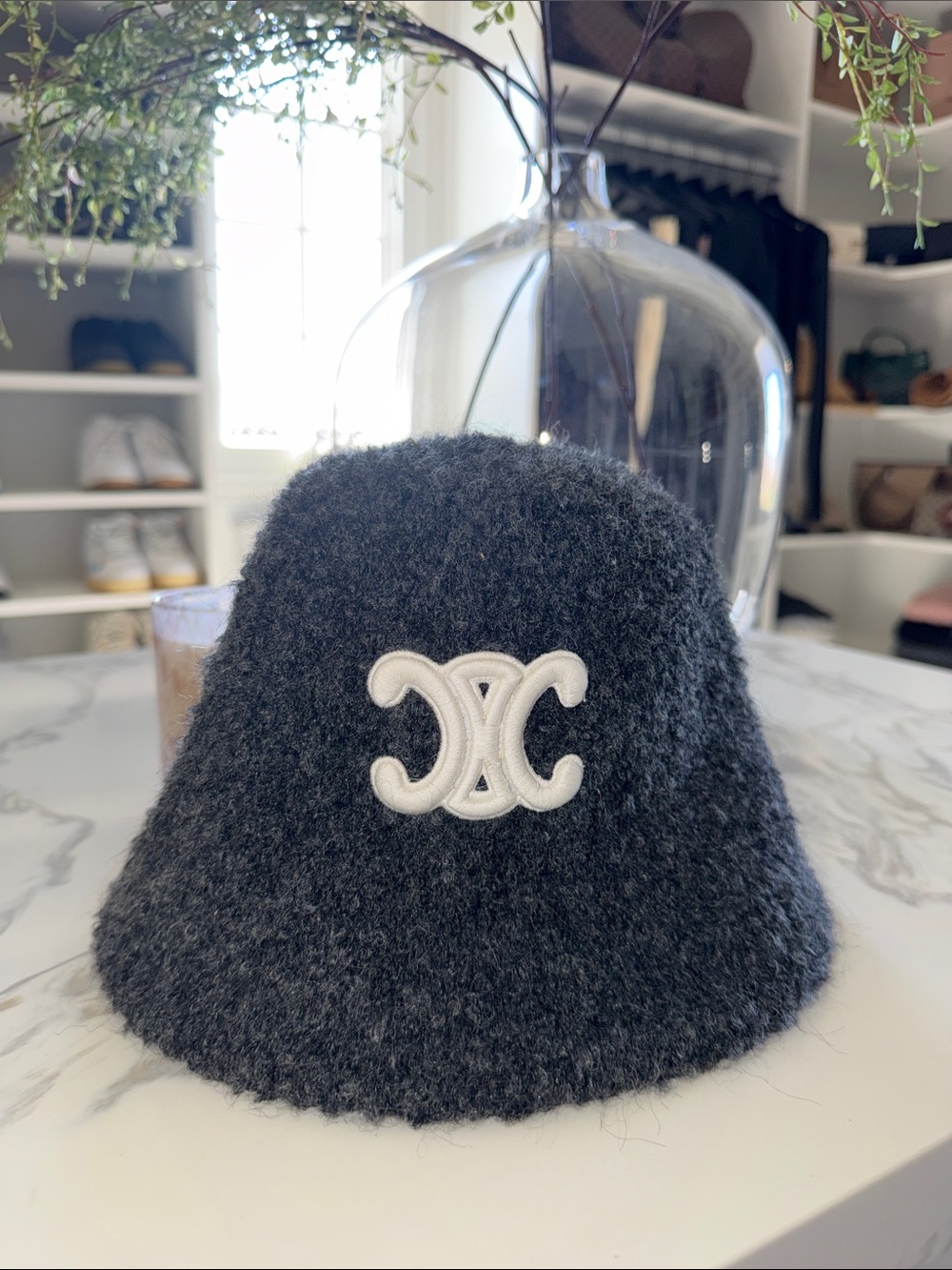 Dark Grey Wool Bucket Hat